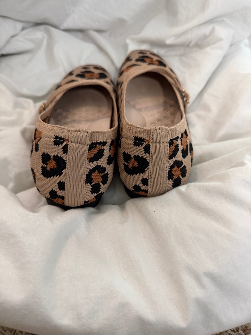 Leopard Print Mary Jane Flats in Beige Black Brown - Picture 3 of 4